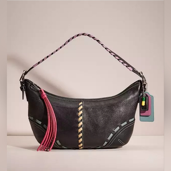 RARE COACH SoHo Black Leather Whipstitch Hobo Shoulder Bag 9539 Limited ED! - Picture 14 of 14